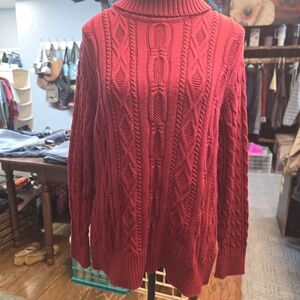 Croft & Barrow Red Cowl Neck Sweater